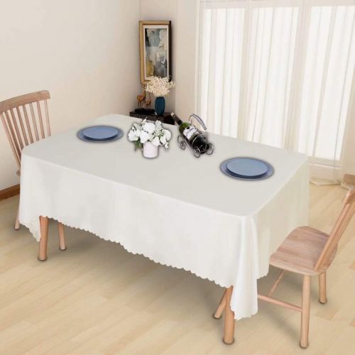  [아마존베스트]LUSHVIDA Rectangle Table Cloth  Washable Water Resistance Microfiber Tablecloth Decorative Table Cover for Banquet Party Kitchen Dining Room, Beige 54 X 54 Inch