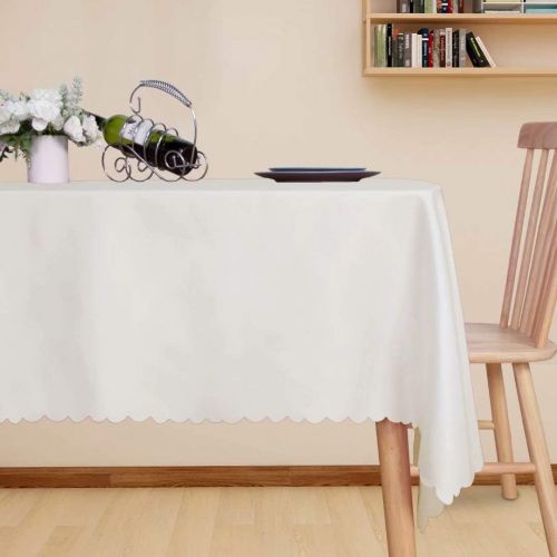 [아마존베스트]LUSHVIDA Rectangle Table Cloth  Washable Water Resistance Microfiber Tablecloth Decorative Table Cover for Banquet Party Kitchen Dining Room, Beige 54 X 54 Inch