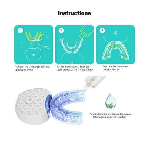  LUT New Electric Toothbrush, Ultrasonic Automatic Toothbrush Induction Charging Waterproof 360° Sonic Tooth...