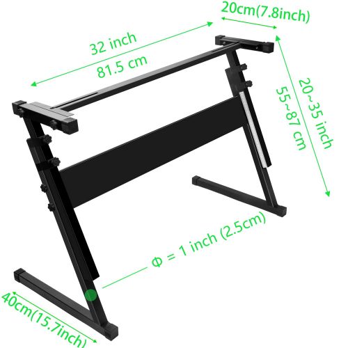 LUVAY Luvay Keyboard Stand for 61 or 54 keys, Z-Style Folding, Height Adjustable, Heavy Duty (1-inch steel)