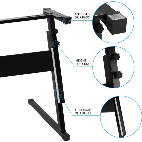  LUVAY Luvay Keyboard Stand for 61 or 54 keys, Z-Style Folding, Height Adjustable, Heavy Duty (1-inch steel)