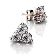LUX ART Jewelry 14k Rose Gold-Stud Earrings with Diamond