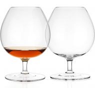 [아마존베스트]Luxbe - Brandy & Cognac Crystal Glasses Snifter, Set of 2 - Large Handcrafted - Crystal Glass - Bourbon - Wine - 25.5-ounce