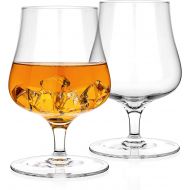 [아마존베스트]Luxbe - Brandy Whiskey Crystal Glasses Snifter, Set of 2 - Handcrafted - Lead-Free Crystal Glass - For Cognac Bourbon Spirits Drinks - 9.5-ounce