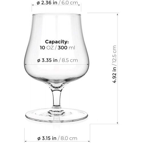  [아마존베스트]Luxbe - Brandy Whiskey Crystal Glasses Snifter, Set of 2 - Handcrafted - Lead-Free Crystal Glass - For Cognac Bourbon Spirits Drinks - 9.5-ounce