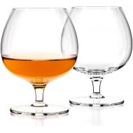 [아마존베스트]Luxbe - Cognac Brandy Crystal Small Glasses Snifter, Set of 2 - Handcrafted - Good for Bourbon Whiskey - 12-ounce