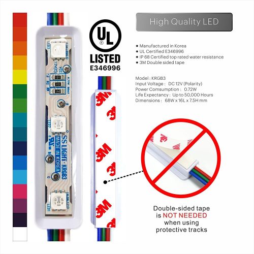  LUXDIYLED Luxdiyled Storefront Window LED Lights Kit with Protective Tracks (Multi-Colored 50ft)