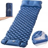 Sleeping Pad for Camping, LUXEAR Inflatable Camping Pad with Foot Press Single Convert to Double Lightweight Backpacking Mat for Hiking Travel Camp Durable Waterproof Air Mattress