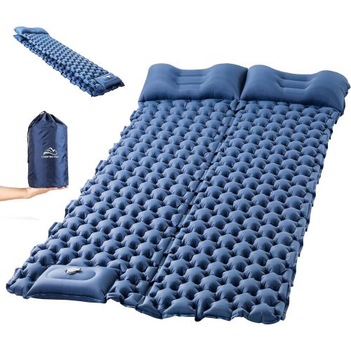  Sleeping Pad for Camping, LUXEAR Inflatable Camping Pad for 2 Person Foot Press Lightweight Backpacking Mat for Hiking Travel Camping Durable Waterproof Air Mattress Compact Hiking