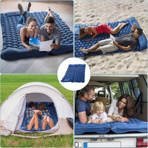  Sleeping Pad for Camping, LUXEAR Inflatable Camping Pad for 2 Person Foot Press Lightweight Backpacking Mat for Hiking Travel Camping Durable Waterproof Air Mattress Compact Hiking