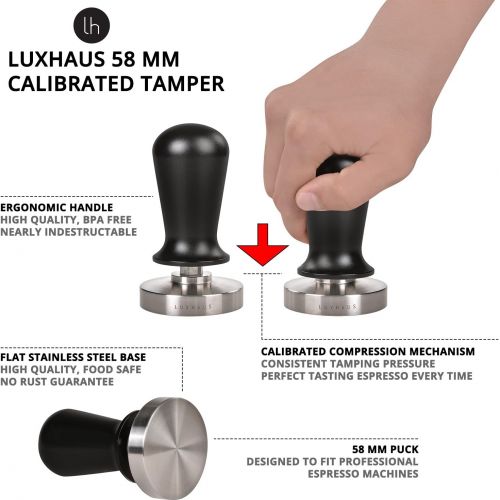  LuxHaus 58mm Calibrated Pressure Tamper for Coffee and Espresso