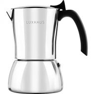 [아마존베스트]LuxHaus Stovetop Espresso Maker - 3 Cup Moka Pot Coffee Maker - 100% Stainless Steel