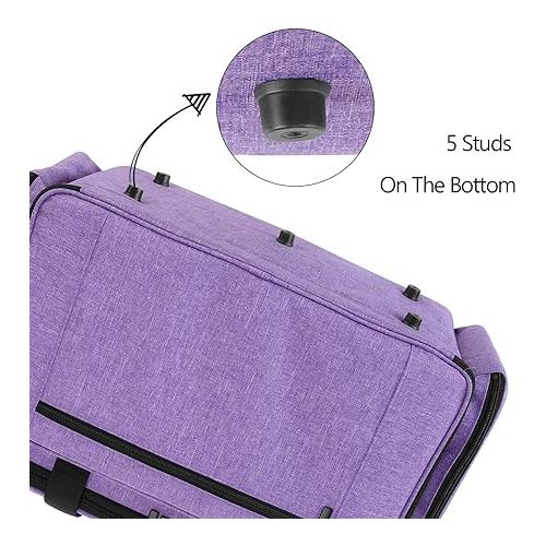  LUXJA Sewing Machine Case with Removable Padding Pad, Travel Case for Sewing Machine and Accessories (Fit for Most Standard Sewing Machines), Purple (Bag Only)