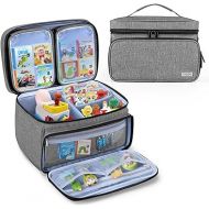 LUXJA Carrying Case Compatible with Little Tikes Story Dream Machine, Storage Bag with Detachable Clear Pockets for Little Tikes Story Dream Machine Books, Gray