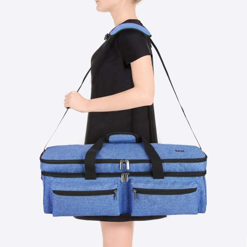 [아마존핫딜][아마존 핫딜] LUXJA Luxja Double-Layer Bag Compatible with Cricut Explore Air (Air2) and Maker, Carrying Bag Compatible with Cricut Die-Cut Machine and Supplies (Bag Only, Patent Pending), Blue