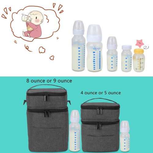  [아마존베스트]LUXJA Luxja Double-Layer Breastmilk Cooler Bag (Fits 4 Bottles, Up to 9 Ounce), Breastmilk Cooler for Breastmilk...