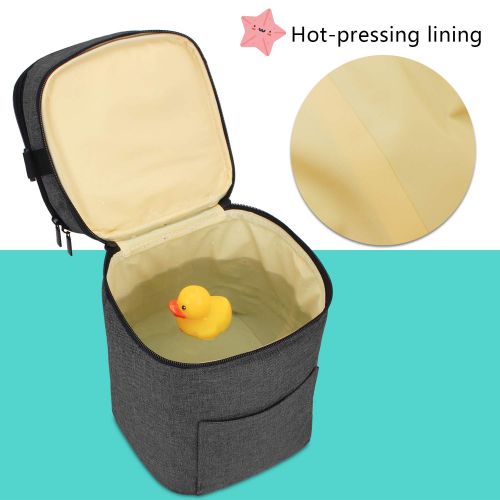  [아마존베스트]LUXJA Luxja Double-Layer Breastmilk Cooler Bag (Fits 4 Bottles, Up to 9 Ounce), Breastmilk Cooler for Breastmilk...