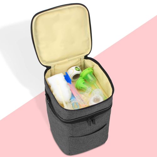  [아마존베스트]LUXJA Luxja Double-Layer Breastmilk Cooler Bag (Fits 4 Bottles, Up to 9 Ounce), Breastmilk Cooler for Breastmilk...