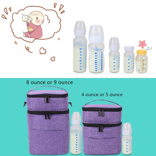  [아마존베스트]LUXJA Luxja Double-Layer Breastmilk Cooler Bag (Fits 4 Bottles, Up to 9 Ounce), Breastmilk Cooler for Breastmilk...