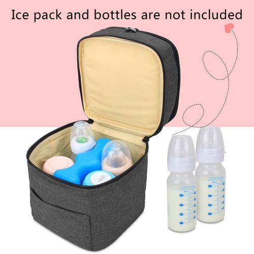  [아마존베스트]LUXJA Luxja Breastmilk Cooler Bag (Fits 4 Bottles, Up to 5 Ounce), Double-Layer Cooler Bag for Breast Milk and...