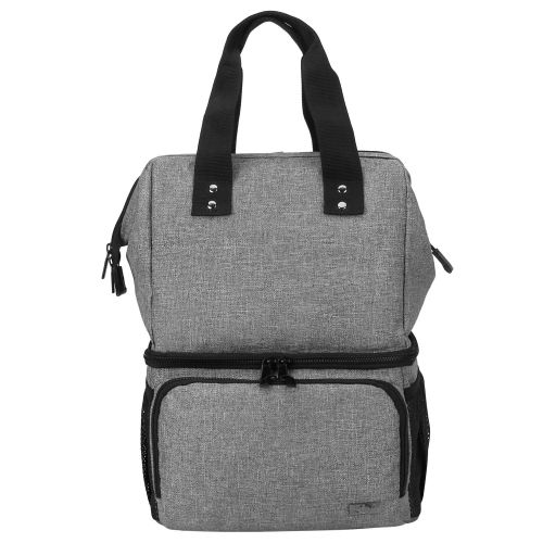  [아마존베스트]LUXJA Luxja Breast Pump Bag with 2 Compartments for Breast Pump and Cooler Bag, Breast Pumping Bag with 2 Options for Wearing (Fits Most Major Breast Pump), Gray