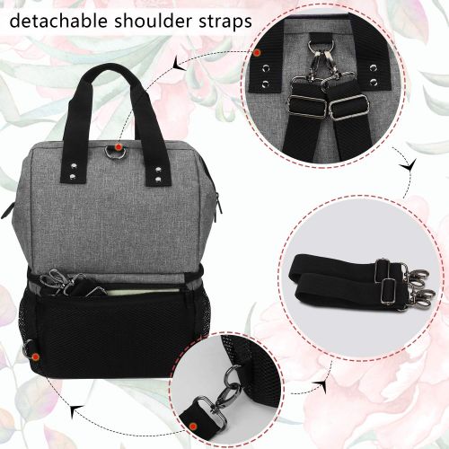  [아마존베스트]LUXJA Luxja Breast Pump Bag with 2 Compartments for Breast Pump and Cooler Bag, Breast Pumping Bag with 2 Options for Wearing (Fits Most Major Breast Pump), Gray