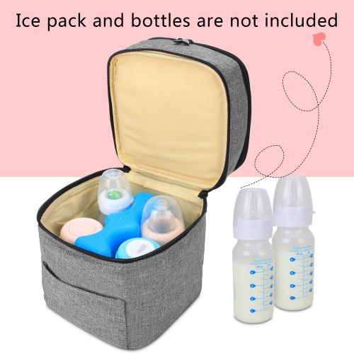  [아마존베스트]LUXJA Luxja Breastmilk Cooler Bag (Fits 4 Bottles, Up to 5 Ounce), Double-Layer Cooler Bag for Breast Milk and...