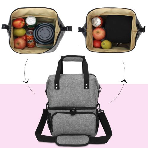  [아마존베스트]LUXJA Luxja Breast Pump Bag with 2 Compartments for Breast Pump and Cooler Bag, Leakproof Pumping Bag...