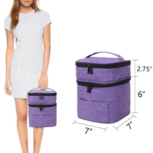  [아마존베스트]LUXJA Luxja Breastmilk Cooler Bag (Fits 4 Bottles, Up to 5 Ounce), Double-Layer Cooler Bag for Breast Milk and Bottle Set (Bag Only), Purple