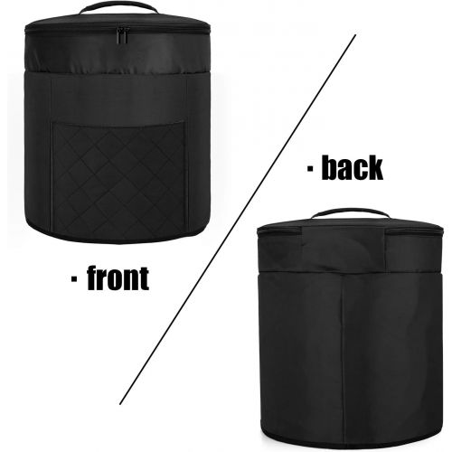  Luxja Pressure Cooker Cover Compatible with 8 Quart Ninja Foodi (with zippered section for lid), Dust Cover for Ninja Pressure Cooker (Wipeable Foil Lining), Black (Quilted Front p
