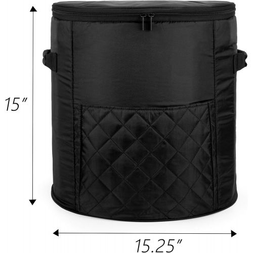  Luxja Cover Compatible with Ninja Foodi Pressure Cooker (Totally Enclosed with Side Handles), Pressure Cooker Cover Compatible with Ninja Foodi (Fits for 6.5 Quart and 8 Quart), Bl