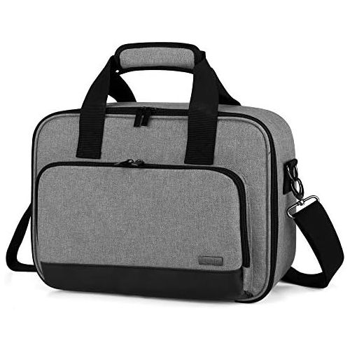  Luxja Projector Case, Projector Bag with Protective Laptop Sleeve, Projector Carrying Case with Accessories Pockets, Large(16 x 11.5 x 5.75 Inches), Gray