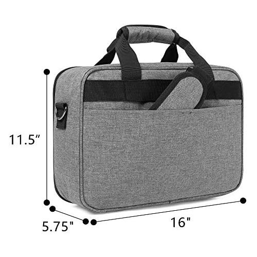  Luxja Projector Case, Projector Bag with Protective Laptop Sleeve, Projector Carrying Case with Accessories Pockets, Large(16 x 11.5 x 5.75 Inches), Gray