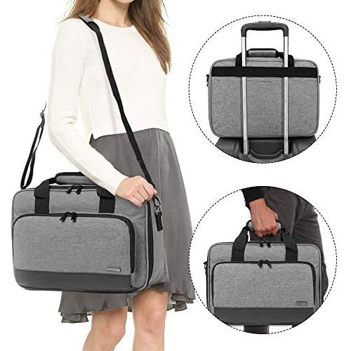  Luxja Projector Case, Projector Bag with Protective Laptop Sleeve, Projector Carrying Case with Accessories Pockets, Large(16 x 11.5 x 5.75 Inches), Gray
