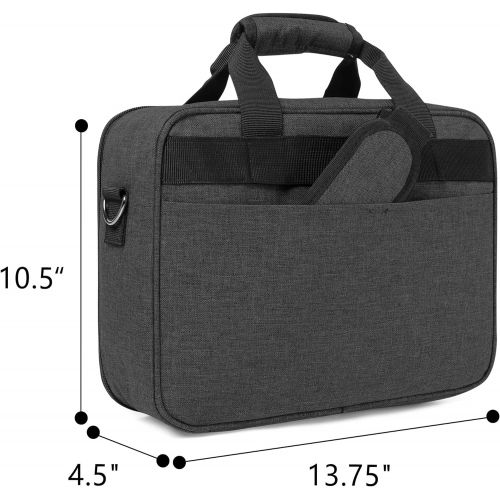  [아마존베스트]Luxja Projector Case, Projector Bag with Accessories Storage Pockets (Compatible with Most Major Projectors), Medium(13.75 x 10.5 x 4.5 Inches), Black