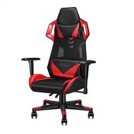LUXMOD Office Gaming Chair, High Back Leather Swivel Computer Chair, Ergonomic Racing Style Desk Chair with Lumbar Support & Adjustable Headrest & Armrests, PC Gaming Chair Mesh Re
