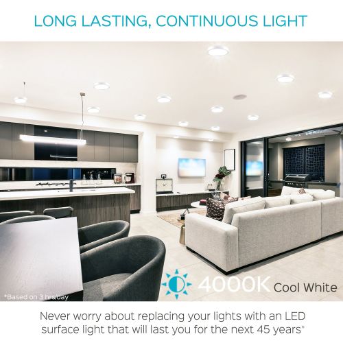  LUXRITE Luxrite 5 Inch LED Flush Mount Ceiling Light, 10W, Black Finish, 5000K (Bright White), 600 Lumens, Dimmable, Surface Mount LED Ceiling Light, Wet Rated, Energy Star - Perfect for K