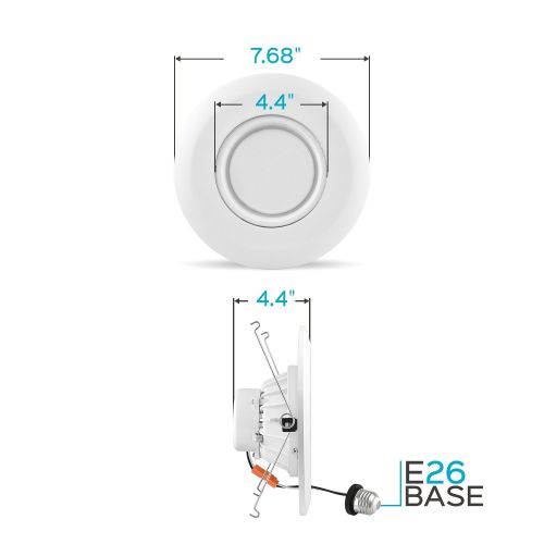  LUXRITE Luxrite 5/6 Inch Gimbal LED Recessed Light, 15W, 3000K Soft White, Dimmable LED Downlight, 1010 Lumens, Energy Star & ETL Listed, CRI 90, Damp Location - Adjustable Recessed Lighti