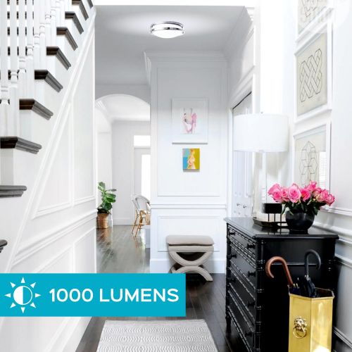  LUXRITE Luxrite LED Flush Mount Ceiling Light, 10 Inch, Dimmable, 5000K Bright White, 1000 Lumens, 14W Ceiling Light Fixture, Energy Star & ETL - Perfect for Kitchen, Bathroom, Entryway, a