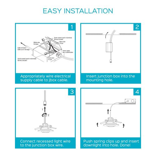  LUXRITE Luxrite 3 Inch Gimbal LED Square Recessed Light with Junction Box, 8W, 3000K Soft White, 600 Lumens, Dimmable Downlight, Energy Star & IC Rated, Damp Location - Adjustable Recessed