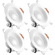 LUXRITE Luxrite 5/6 Inch LED Recessed Light, 15W (120W Equivalent), 5000K Bright White, 1300lm, Dimmable, Retrofit LED Can Light, Energy Star & UL, Damp Rated - Perfect for Kitchen, Bathro