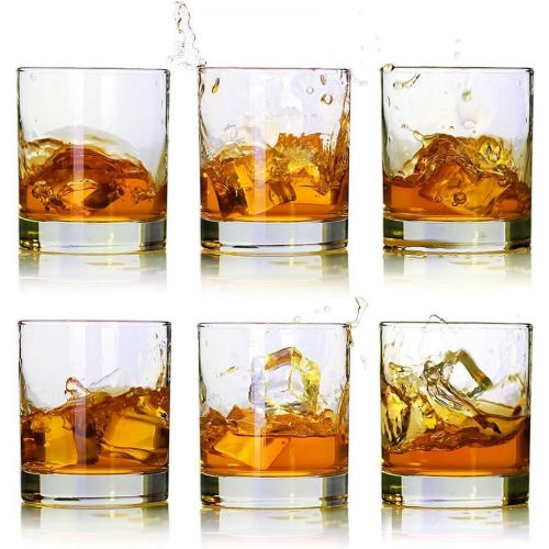  [아마존베스트]LUXU Whiskey Glasses-Premium 11 OZ Scotch Glasses Set of 6 /Old Fashioned Whiskey Glasses/Perfect Idea for Scotch Lovers/Style Glassware for Bourbon/Rum glasses/Bar whiskey glasses,Clea