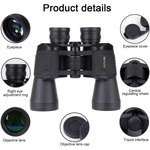  [아마존베스트]LUXUN 10 x 50 Binoculars for Adults, Powerful IPX3 Waterproof Clear BAK4 Prism FMC Lens Binoculars for Bird Watching, Hunting, Concert, Sports and Opera