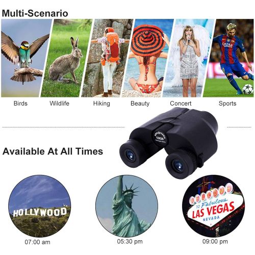  [아마존베스트]LUXUN 12x25 Compact Binoculars for Adults & Kids, IPX3 Waterproof mini Small Binoculars for Bird Watching Hunting Travel Outdoor Sightseeing