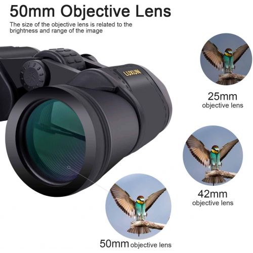  [아마존베스트]LUXUN 10 x 50 Binoculars for Adults, Powerful IPX3 Waterproof Low Night Vision Binoculars for Bird Watching, Hunting, Concert, Sports and Opera