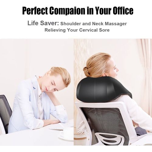  LUYAO Shiatsu Shoulder Back Neck Massager with Heat Deep Kneading Electric Back Massage for Neck, Back,...