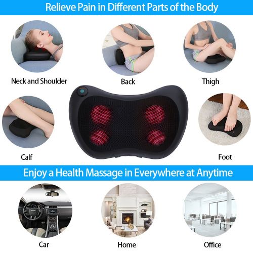  LUYAO Shiatsu Shoulder Back Neck Massager with Heat Deep Kneading Electric Back Massage for Neck, Back,...