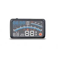 LW Car Head-Up Display 5.5-Inch LED Windshield Screen HD Projector Speedometer Engine, Water Temperature, Voltage Warning System (ASH-4E)