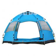 LWYJ Outdoor Hydraulic Large 4-6 Person Pop Up Tent Camping Beach Tent Portable Folding Waterproof Double Layer Tent for Hiking Durable Sets Up in Seconds