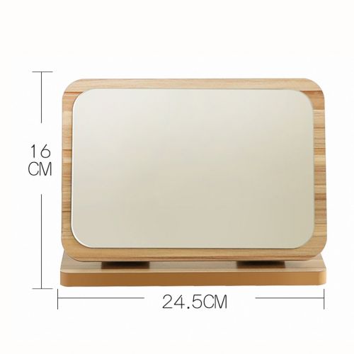  LXFMD Wooden Mirror Folding Mirror Desktop Princess Mirror Dressing Mirror Student Dormitory Desktop Small HD Portable Female (Color : Natural, Size : 24.516CM)